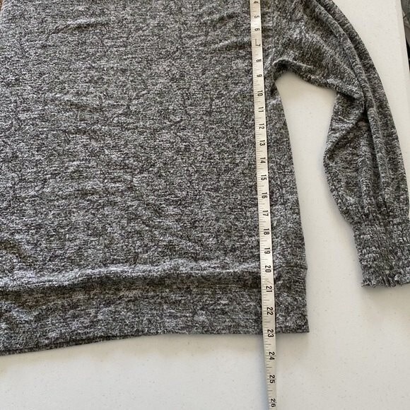 Lucky Brand Long Puffed Sleeve Knit Sweater Top Crew Neck Viscose Soft Comfy - Picture 13 of 15